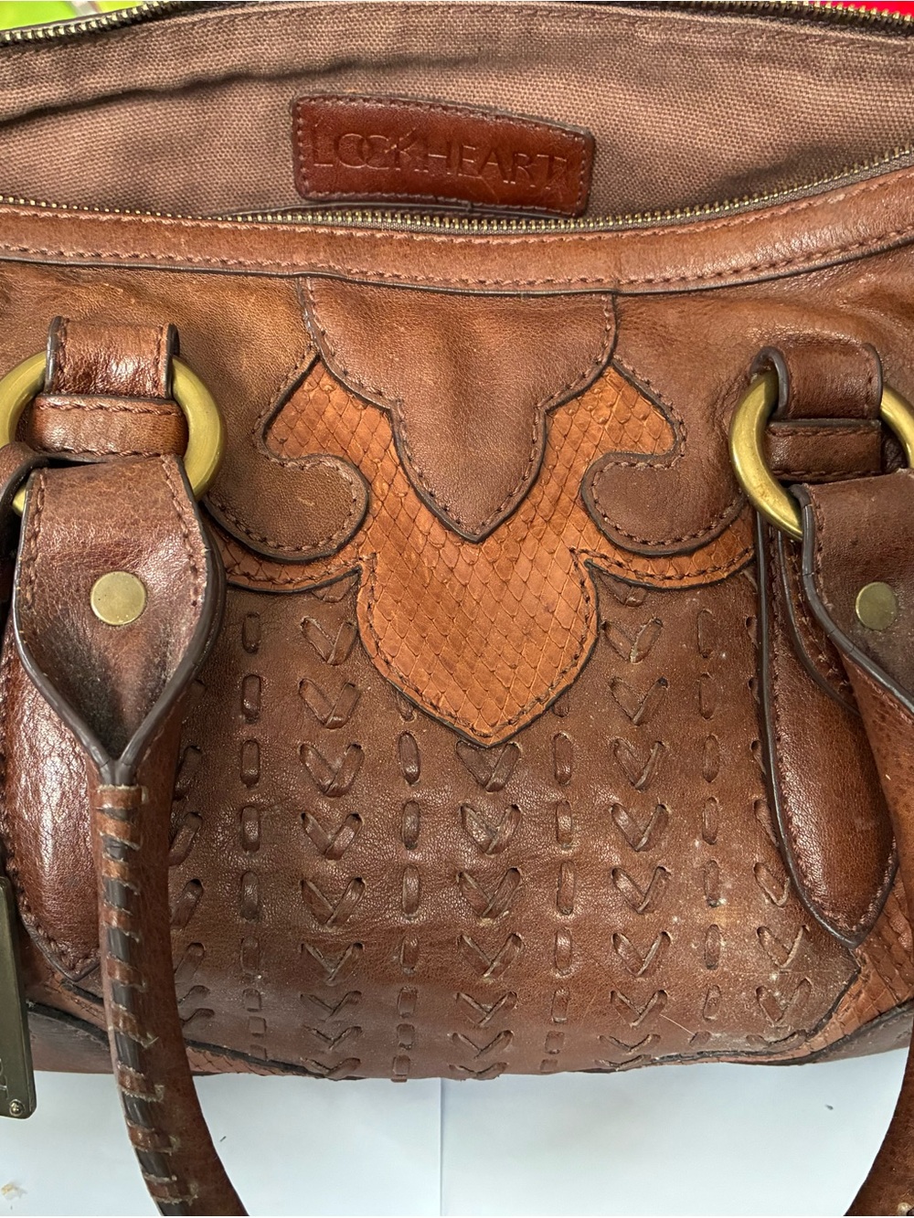 Lockheart Brown Leather Tote Bag - Distressed Brown